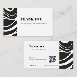 Bold Thank You Card QR Code Small Business Visitenkarte