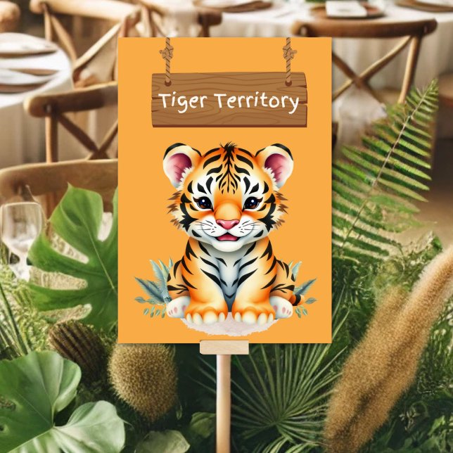 Bold Tiger Territory Jungle Safari Table Card Tischnummer (Von Creator hochgeladen)
