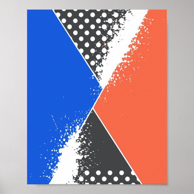 Bold Triangular Composition with Paint Splashes Poster (Vorne)