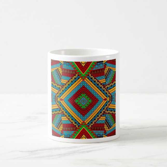 Bold Tribal Geometric Muster farbenfroh Ethnic Boh Kaffeetasse (Von Creator hochgeladen)