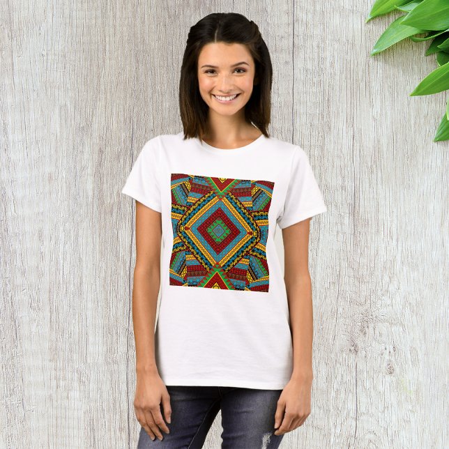 Bold Tribal Geometric Muster farbenfroh Ethnic Boh T-Shirt (Von Creator hochgeladen)
