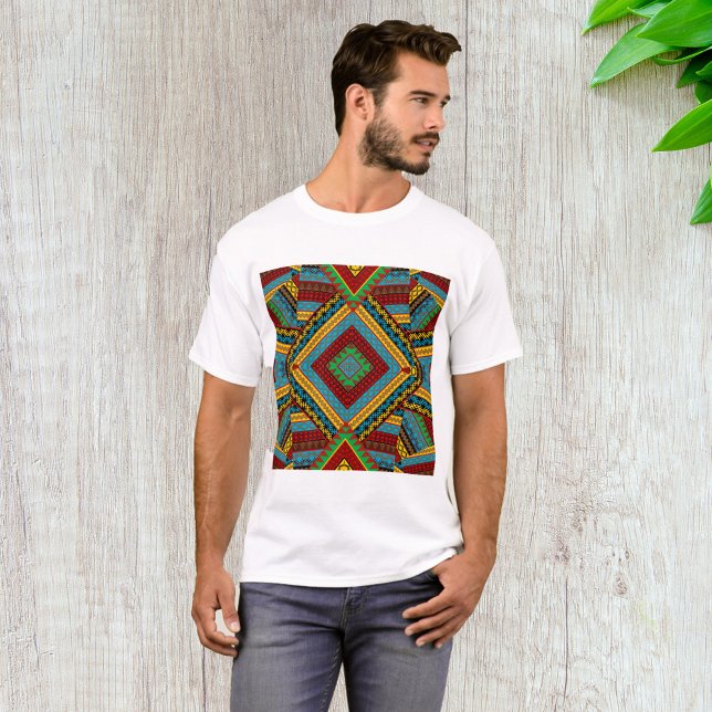Bold Tribal Geometric Muster farbenfroh Ethnic Boh T-Shirt (Von Creator hochgeladen)
