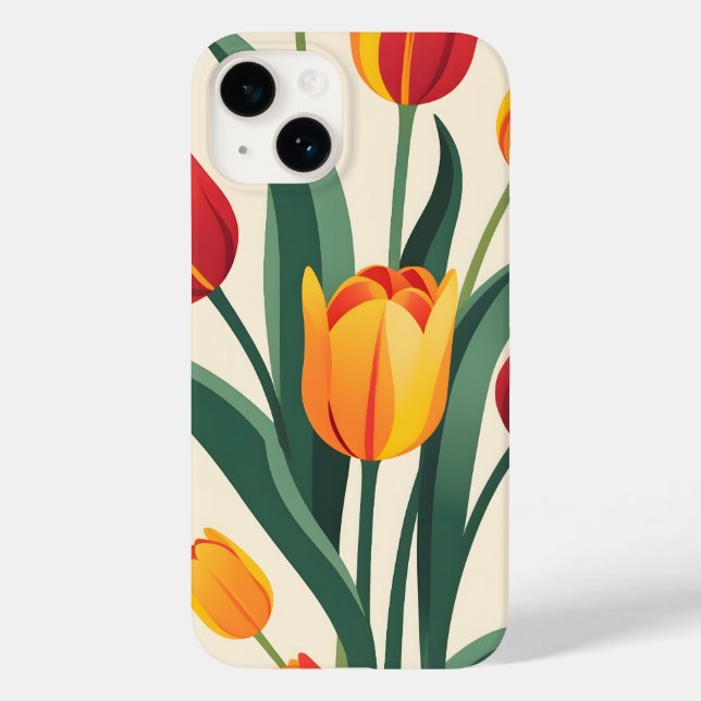 Bold Tulip Illustration Case-Mate iPhone Hülle (Rückseite)