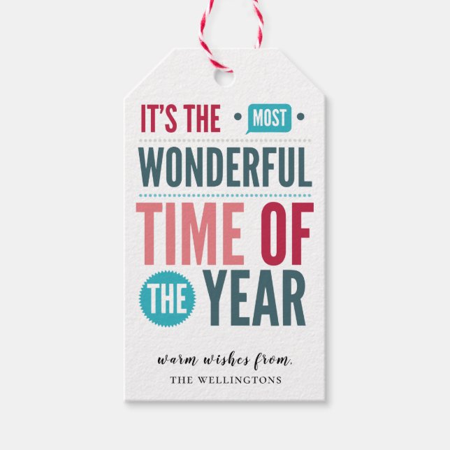 Bold Type Weihnachtsangebot Geschenkanhänger (Vorderseite)