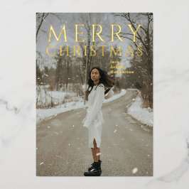Bold Typografy Foto Modern Christmas Folien Feiertagskarte
