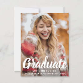 Bold Typografy Foto Moderner Abschluss Magneteinladung