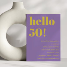 Bold Typografy Lila Yellow Modern Birthday