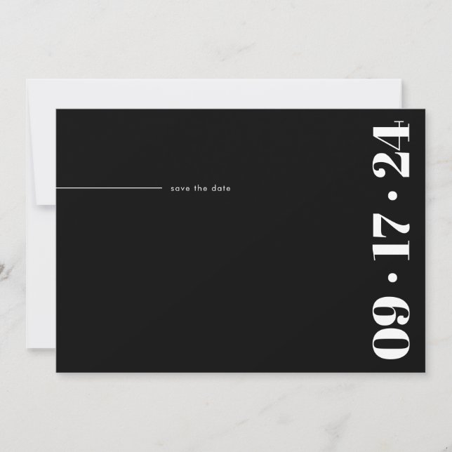 Bold Typografy Minimalistisch Modern Schwarz-weiß Save The Date (Vorderseite)