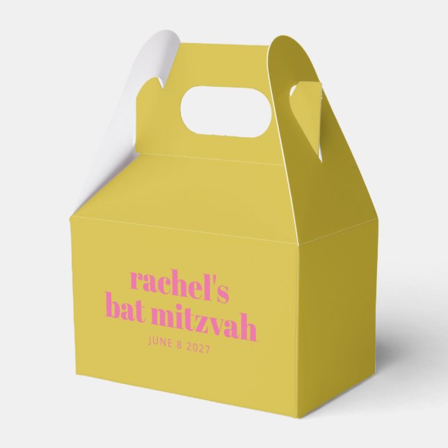 Bold Typografy Modern Pink Yellow Personalisiert Geschenkschachtel (Vorderseite)