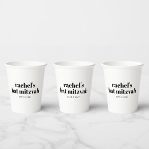 Bold Typografy Modern Schwarz-weiß Personalisiert Pappbecher