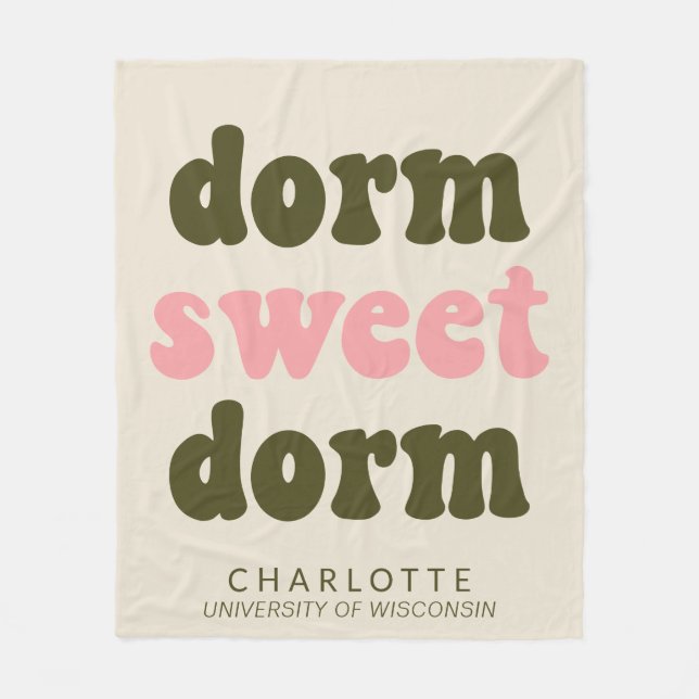 Bold Typografy Personalisiert Abschluss Gift Dorm Fleecedecke (Vorderseite)