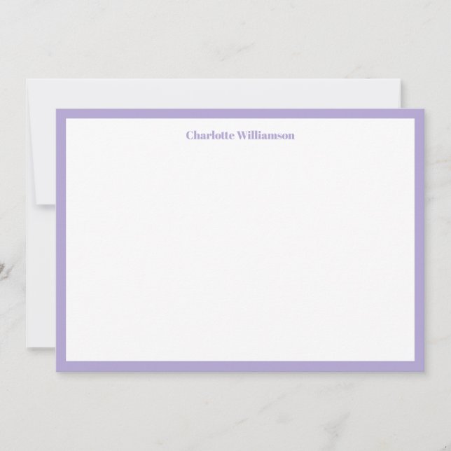 Bold Typografy Personalisiert Name Lavender Border Dankeskarte (Vorderseite)