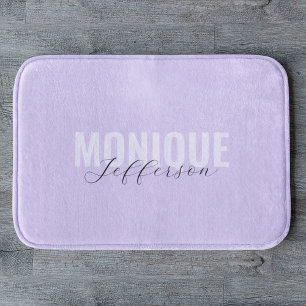 Bold Typografy & Script Lilac Lavender Monogram Badematte
