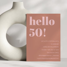 Bold Typografy Terracotta Blush Modern Birthday