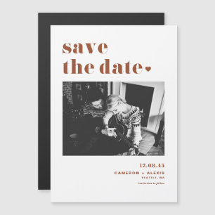 Bold Typografy Terracotta Foto Save the Date Magneteinladung