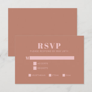 Bold Typografy Terracotta Pink Modern Bat Mitzvah RSVP Karte