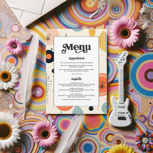 Bold Typografy Vintag Retro Pattern Wedding Menükarte