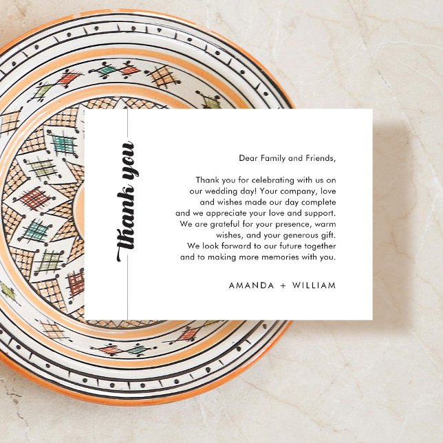 Bold Typografy Wedding Danke Platzkarte (Von Creator hochgeladen)