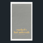 Bold Typografy Yellow and Gray Bat Mitzvah Name Serviette<br><div class="desc">Custom Bold Typografie Gelb und Gray Moderne Bat Mitzvah Papier Handtücher.</div>