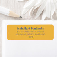Bold Typografy Yellow and Gray Modern Wedding Inv
