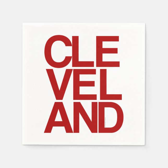 Bold Typographic Cleveland Souvenir Serviette (Vorderseite)