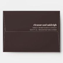 Bold Typography Brown Chic Wedding Return Address