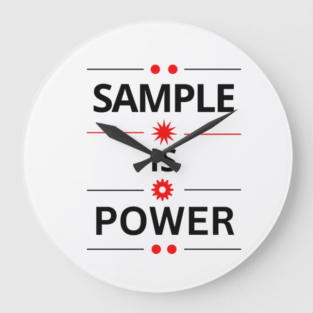 Bold Typography Quote  Große Wanduhr (Vorderseite)