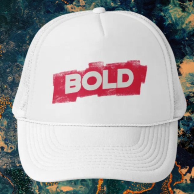 BOLD Typography Trucker Mütze – Rot & Weiß (Von Creator hochgeladen)