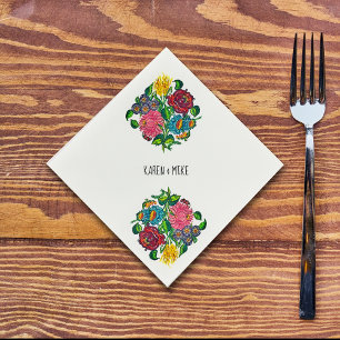 Bold Ungarisch Floral personalisiert Serviette