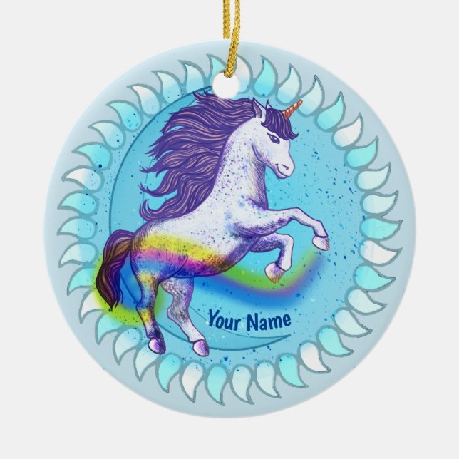 Bold Unicorn Keramik Ornament (Vorne)
