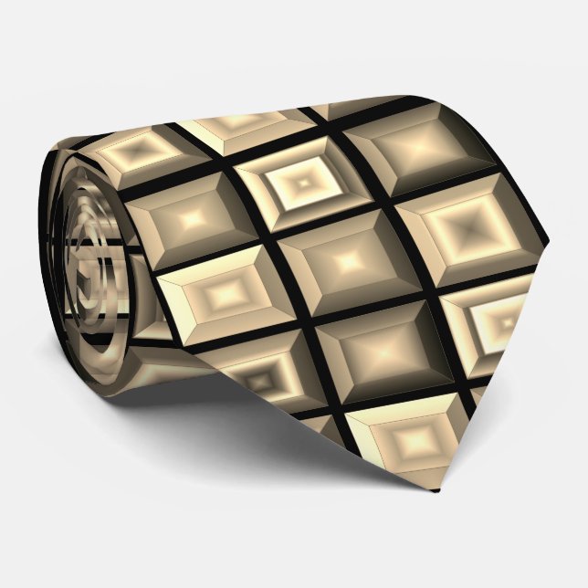 Bold Unusual, zeitgenössische Abstrakt Geometrie Krawatte (Gerollt)