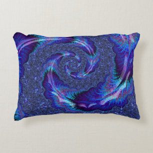 Bold Vibranding Psychedelic Spiraling Fraktal Art Dekokissen
