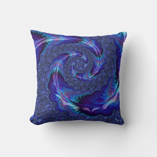 Bold Vibranding Psychedelic Spiraling Fraktal Art Kissen (Vorderseite)