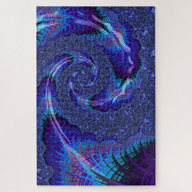 Bold Vibranding Psychedelic Spiraling Fraktal Art Puzzle (Vertikal)