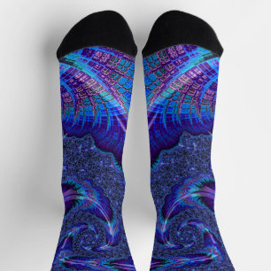 Bold Vibranding Psychedelic Spiraling Fraktal Art Socken