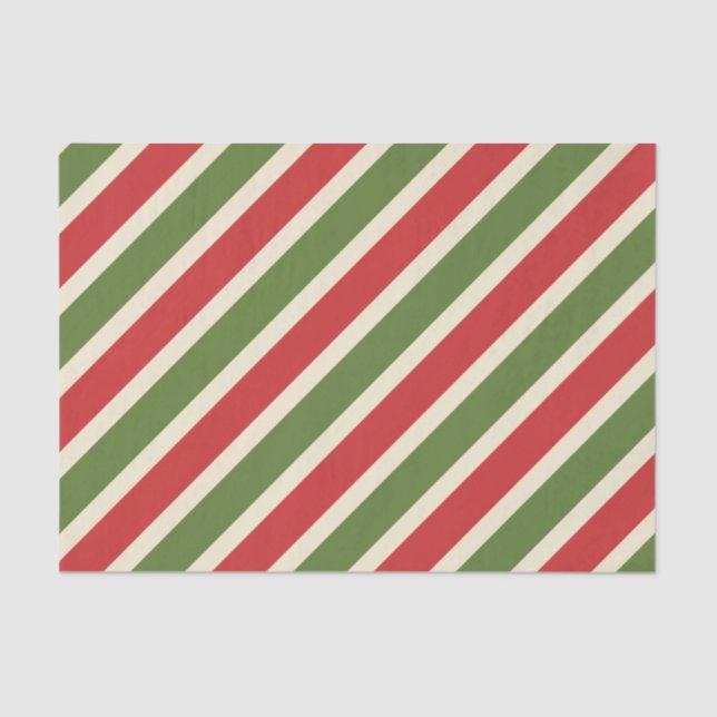 Bold Vintag Elegante Christmas Candy Cane Seidenpapier (Vorderseite)