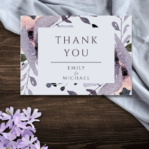 Bold Violet Plum Mauve Floral Abstrakt Dankeskarte