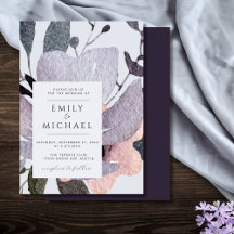 Bold Violet Plum Mauve Floral Abstrakt