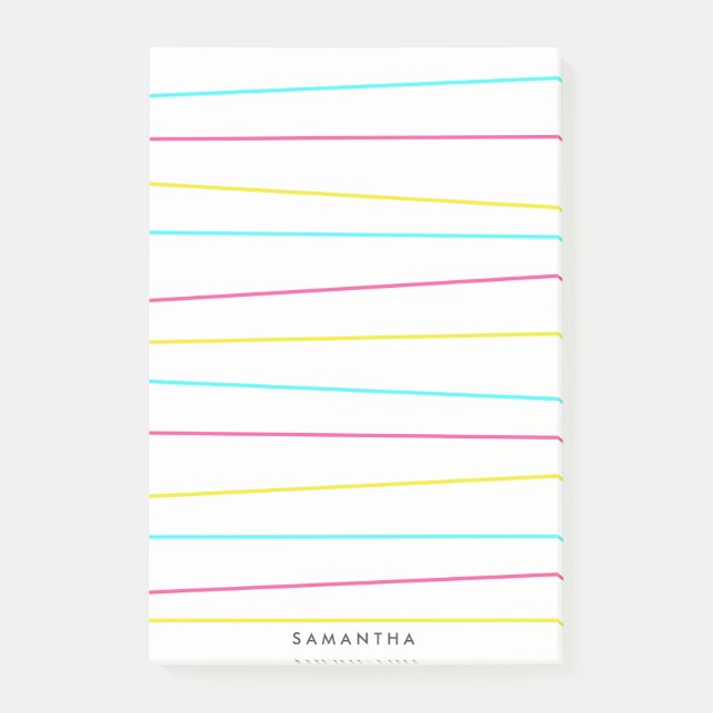 Bold Wacky Lines Postit Notes Post-it Klebezettel (Vorderseite)