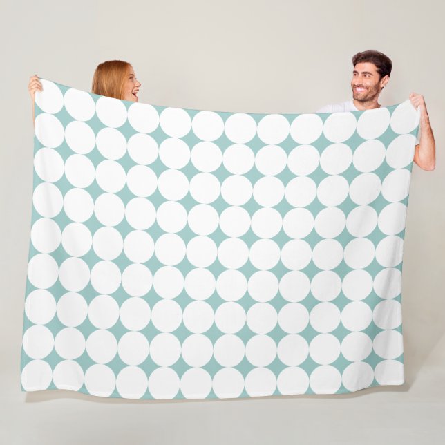 Bold White Polka Dots Eggshell Blue Fleecedecke (Beispiel)