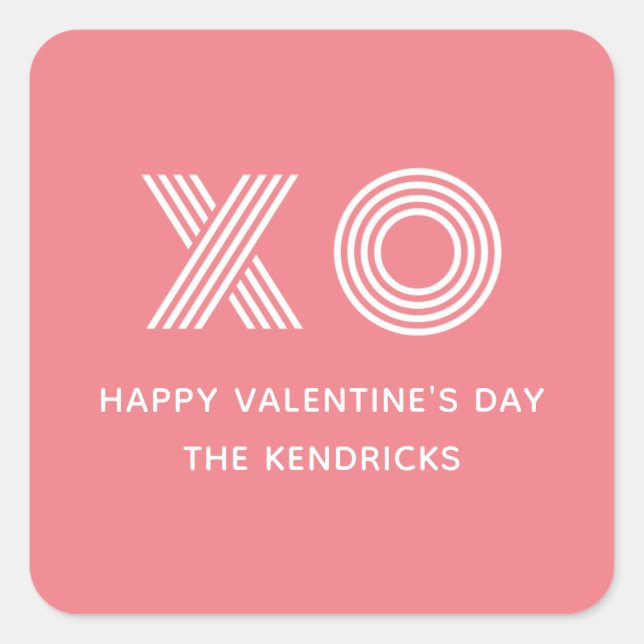 Bold XO Valentine's Day Sticker - Bubblegum (Vorderseite)