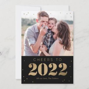 Bold Year Modern Happy New Year Foto Card Feiertagskarte
