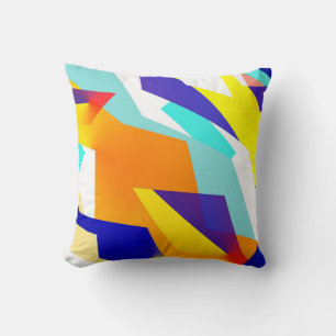 Bold Yellow Blue Abstrakt Red Art Kissen