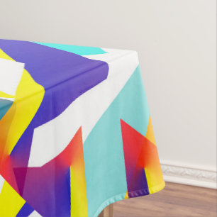 Bold Yellow Blue Red Abstract Art Tischdecke