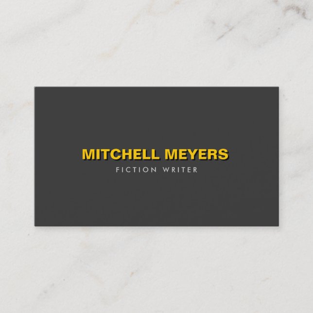 BOLD YELLOW SHADOW Business Card Visitenkarte (Vorderseite)