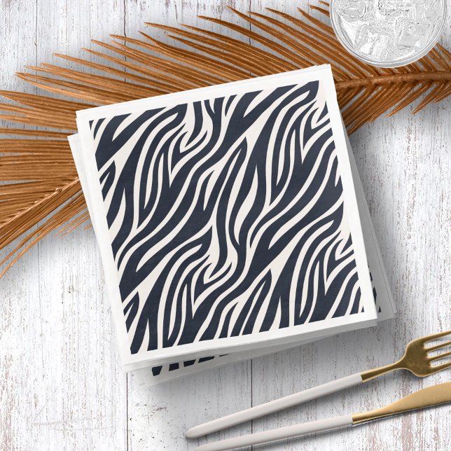 Bold Zebra Skin Pattern Black & White ID1151 Serviette (Von Creator hochgeladen)