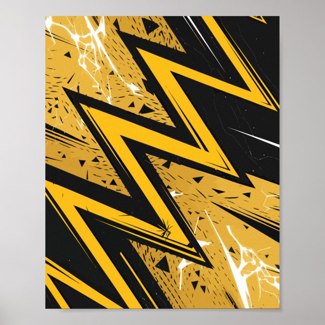 Bold Zigzag Abstract Design Poster (Vorne)