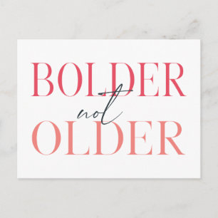 Bolder not Ältere Funny Fifty Birthday Card Postkarte