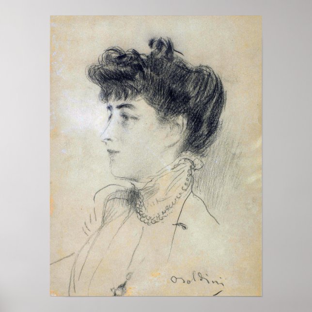 Boldini - Lady mit Pearl Necklace Poster (Vorne)