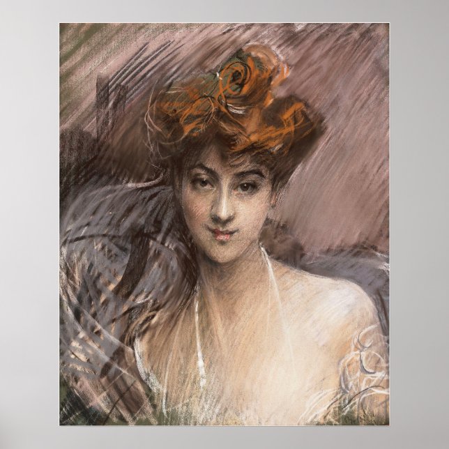 Boldini - Portrait von Lucie Gerard Poster (Vorne)
